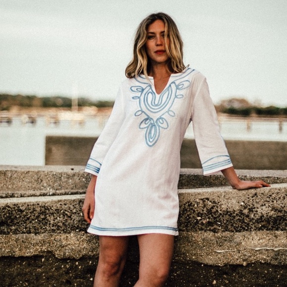 NWT!💕Les Canebiers White Tunic Dress - Picture 2 of 6